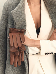 Women Leather Gloves in Tan
