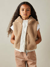 Children & Baby 9-13 yrs Reversible Quilted Borg Gilet in Brown