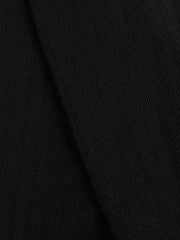 Women Cotton Blend Ribbed Loafer Socks in Black