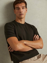Men Interlock Jersey Crew Neck T-Shirt in Chocolate Brown