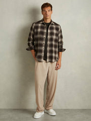 Men Interlock Jersey Crew Neck T-Shirt in Chocolate Brown