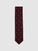 Men Silk Knitted Pin-Dot Tie in Burgundy