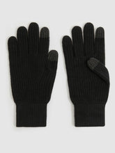 Men Ribbed-Merino Touchscreen Gloves in Black