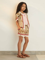 Children & Baby 9-13 yrs | NYBG Satin Floral-Print Shorts in Khaki