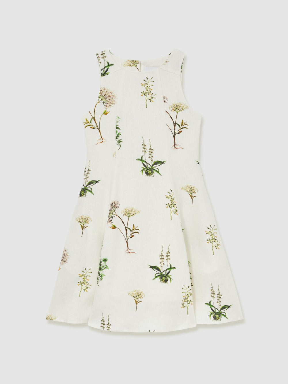 Children & Baby 13-14 yrs | NYBG Linen Floral Flared Dress in Ivory