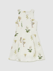 Children & Baby 4-9 yrs | NYBG Linen Floral Flared Dress in Ivory