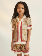 Children & Baby 9-13 yrs | NYBG Satin Floral-Print Shirt in Khaki