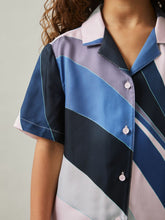 Children & Baby 9-13 yrs Printed Cuban Collar Shirt in Blue Print