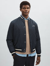 Men Les Deux Technical Varsity Jacket in Navy Stripe