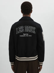 Men Les Deux Wool-Blend Varsity Jacket in Black