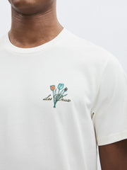 Men Les Deux 100% Cotton Café Print T-Shirt in Ivory Print