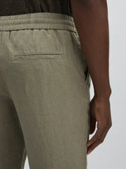 Men Les Deux Drawstring Trousers in Green/Ivory