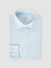 Men Long-Sleeve Travel Shirt in Soft Blue