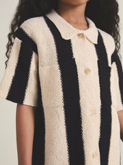 Children & Baby 13-14 yrs | Les 100 Ciels Stripe Knit Shirt in Black