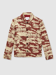 Men Les Deux Woven Ruins Overshirt in Red/Cream