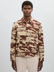 Men Les Deux Woven Ruins Overshirt in Red/Cream