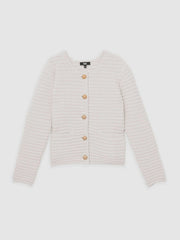 Women Paige Textured-Knit Cardigan in Ivory