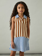 Children & Baby 4-9 yrs Towelling Stripe Dress in Multi