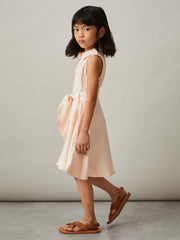 Children & Baby 4-9 yrs Tie-Waist Collared Dress in Pink
