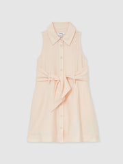 Children & Baby 4-9 yrs Tie-Waist Collared Dress in Pink
