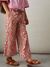 Children & Baby Cotton Linen Printed Trousers in Red