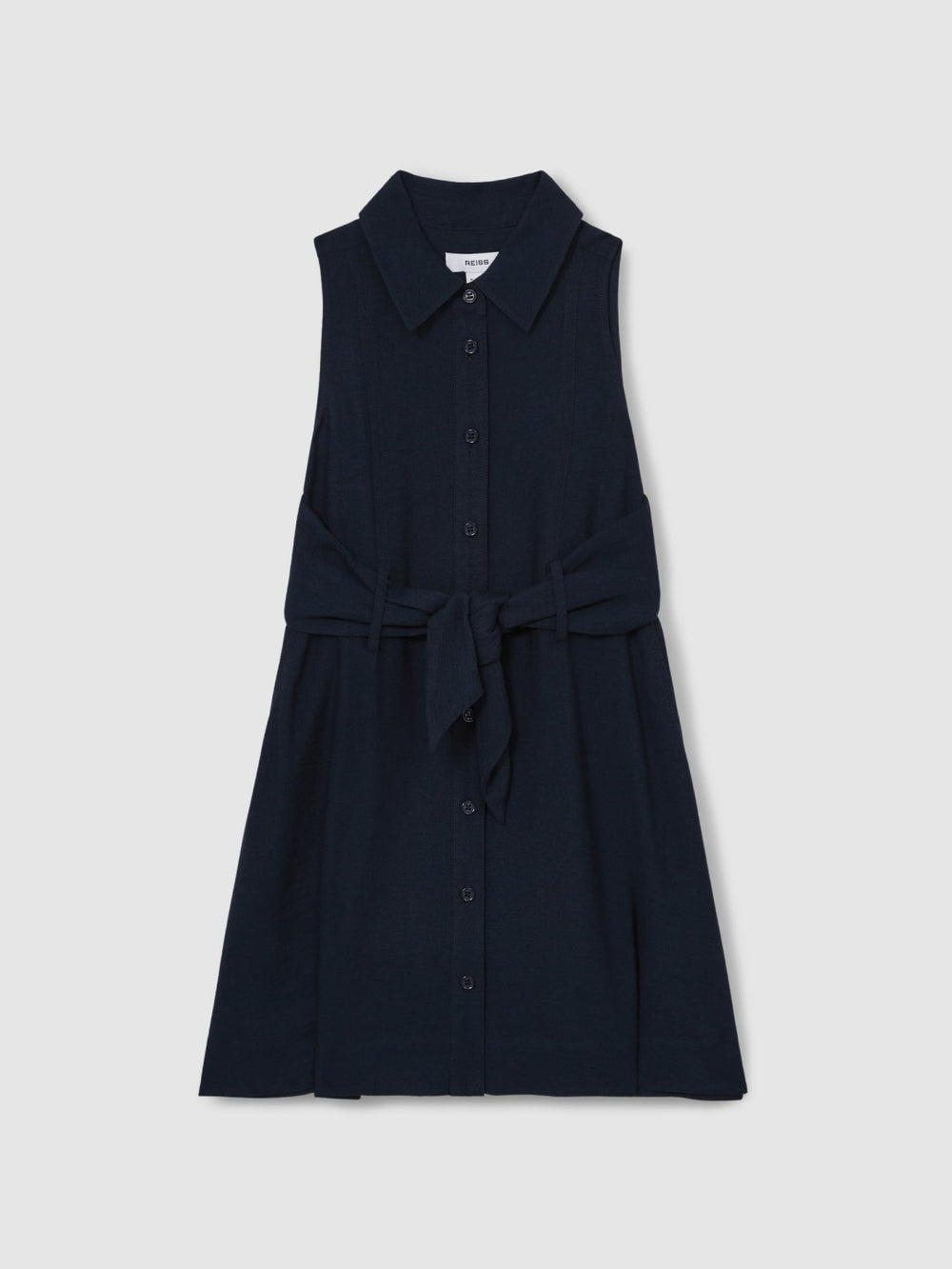 Children & Baby 13-14 yrs Tie-Waist Collared Dress in Blue