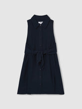 Children & Baby 13-14 yrs Tie-Waist Collared Dress in Blue