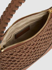 Women Weave Cross-Body Bag in Tan