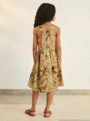 Children & Baby 9-13 yrs | NYBG Floral-Print Midi Dress in Khaki