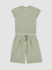 Children & Baby 9-13 yrs Modal-Blend Sweatshirt And Shorts Set in Sage