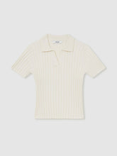 Children & Baby 13-14 yrs Rib-Knit Polo Top in Ivory
