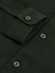 Children & Baby 3-9 yrs Linen Cutaway Collar Shirt in Dark Green