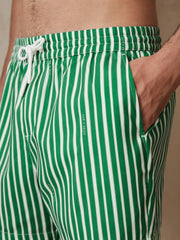 Men | Ché Stripe Swim Shorts in Green/White