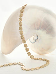 Women Molten Square Necklace in Gold Tone