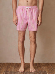 Men | Ché Stripe Swim Shorts in Pink/White