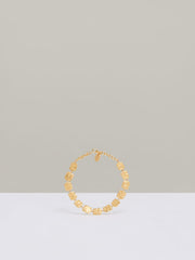 Women Molten Square Bracelet in Gold Tone