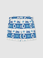 Men | Ché Sunset-Print Swim Shorts in Blue Multi