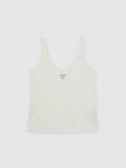 Women Atelier Laser-Cut Vest Top in Cream