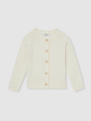 Children & Baby 13-14 yrs Cotton Crew-Neck Cardigan in Ivory