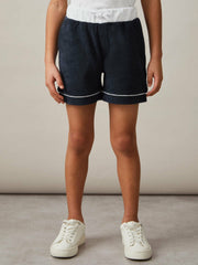 Children & Baby 3-9 yrs Velour Colour-Block Shorts in Blue Multi