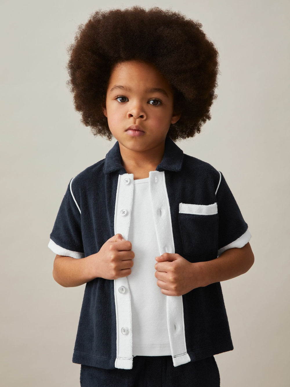 Children & Baby 9-13 yrs Velour Colour-Block Shirt in Blue Multi