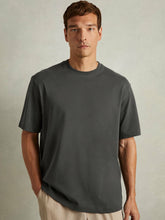 Men Cotton Garment-Dyed Oversized T-Shirt in Washed Black