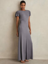 Women Modal Blend Ruched Jersey Dress in Grey