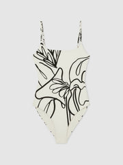Women | NYBG Floral Graffiti Swimsuit in Ivory