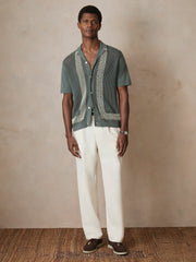 Men | Ché Beaded Crochet Shirt in Sage