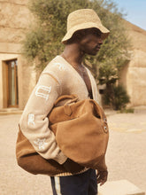 Men | Ché Motif-Embroidered Cardigan in Camel