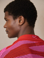 Men | Ché Wave Crochet Shirt in Pink