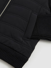 Children & Baby 9-13 yrs Hybrid Quilt and Knit Zip Through Jacket in Navy