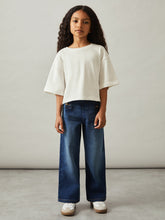 Children & Baby 4-9 yrs Oversize Cotton Cropped T-Shirt in Ivory