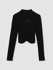 Women McLaren F1 Team Cut-Out Knit Crop Top in Black